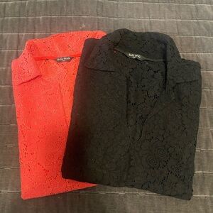Lace Shirts - Black and Red